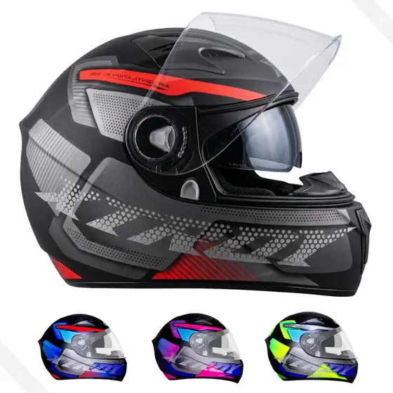 Capacete Fechado EBF X Troy Com óculos interno Furious
