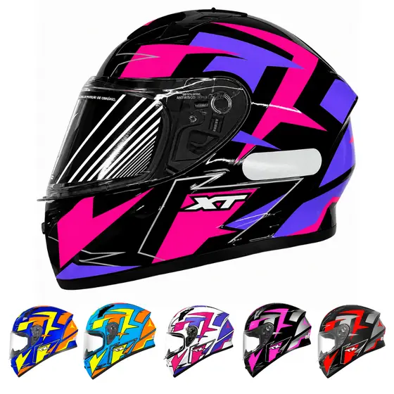 Capacete Fechado EBF X Troy Crush Viseira cristal e narigueira