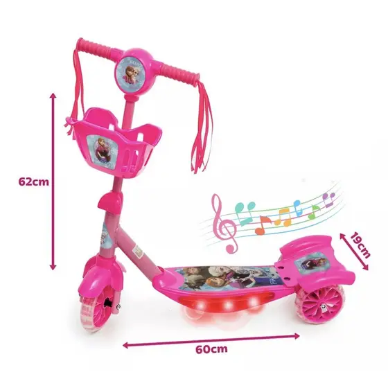 Patinete De 3 Rodas Meninas Princesa Musical Cesta E Luzes Até 35kg Patinete Infantil Promoção