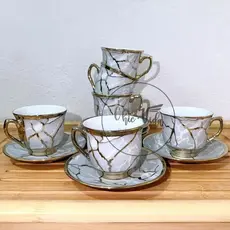 Jogo de xícara Cafe Porcelana Kit Xícaras 12 peças ( 6 xícaras+ 6 pires )  porcelana Cerâmica