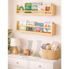 Nicho Prateleira Decorativa Porta Brinquedos eLivros de 60cm com Suporte Invisivel de Madeira Pinus com Acabamento