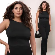 Cropped Plus Size Liganet Dupla Feminina Leve E Elegante Blusa Regata Social Sofisticada Confortável
