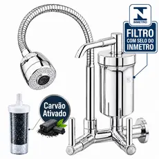 TORNEIRA COZINHA COM FILTRO GOURMET FLEXÍVEL 2 JATOS PAREDE