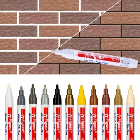 Caneta Reparadora para Rejunte Branco de Azulejo / Agentes Preenchedores Impermeáveis para Parede/Porcelana/Banheiro