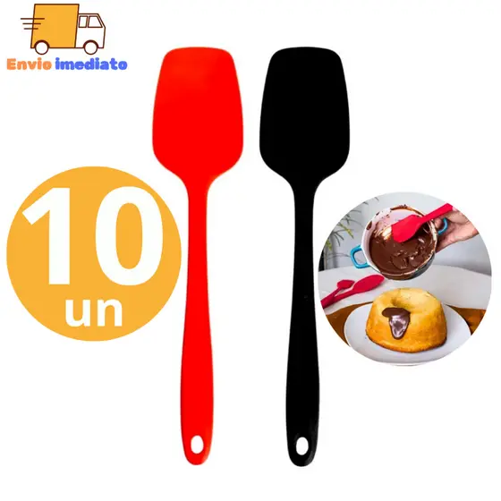kit 2 Espátulas de Silicone 27.6 cm Silicone Maciço Resistente para Cozinha Restaurante Padaria Doceria
