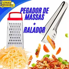 Kit Pegador De Massa +Ralador 4 Faces Para Massas Churrasco Queijos Cenoura Para Casa Restaurante Churrascaria Buffet