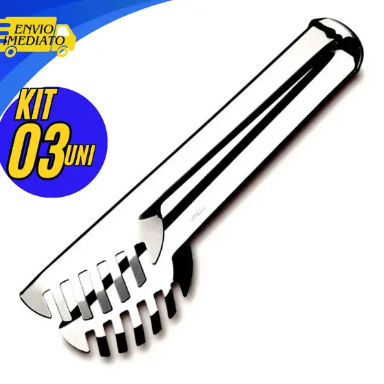 Kit Pegador 3 De Inox Brilhante Para Massa Com 20cm 100% Aço Inox Para Cozinha Restaurante Buffet