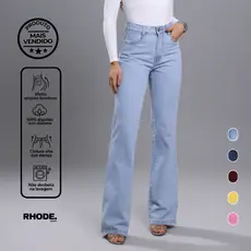 Calça Jeans Feminina Wide Leg Jeans Feminina Cintura Alta