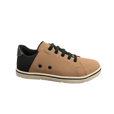 Sapatênis Infantil Com Elástico Taupe/ Preto Klin 819520