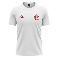 Camiseta Masculina Esportiva Flamengo Dry Fit Branco/ Vermelho