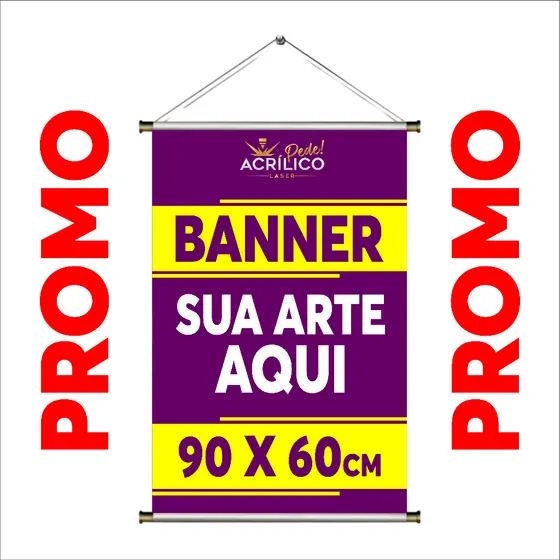 Banner 90x60cm Personalizado COM SUA ARTE | Impressão Alta Qualidade