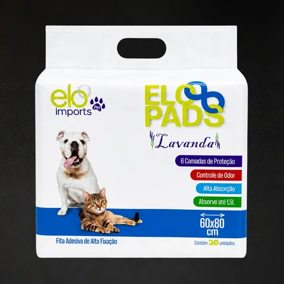 Tapete Higiênico Pet Cachorro, Gato 30 Unidades 80x60 Alta Absorção Lavanda