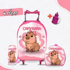 Kit Mochila Escolar Capivara + Lancheira + Estojo