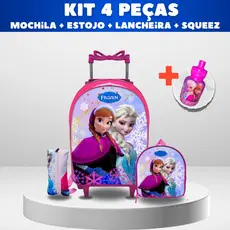Kit Mochila Escolar Frozen + Lancheira + Estojo