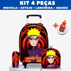 Kit Mochila Escolar Naruto + Lancheira + Estojo