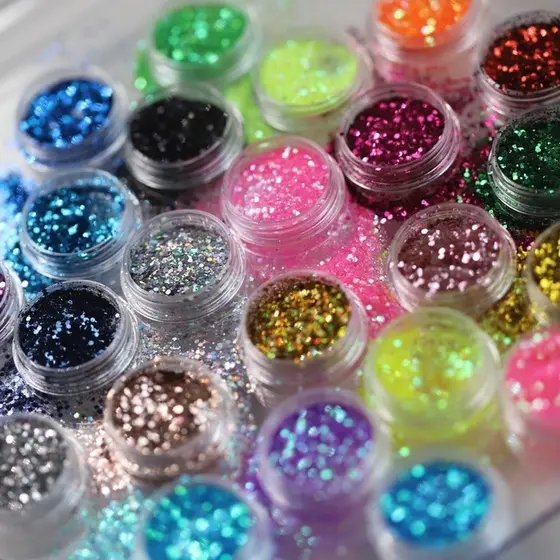 Kit 24 Glitter Flocado Cascata D&Z Para Decoração De Unhas Nail Art
