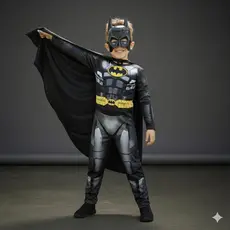 Fantasia Infantil Menino Batman Longa Com Enchimento Capa E Máscara  De Plástico Herói