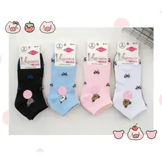 Kit 12/6 Pares Meias Feminina Soquete Cores Fofas 36ao41 com desenho