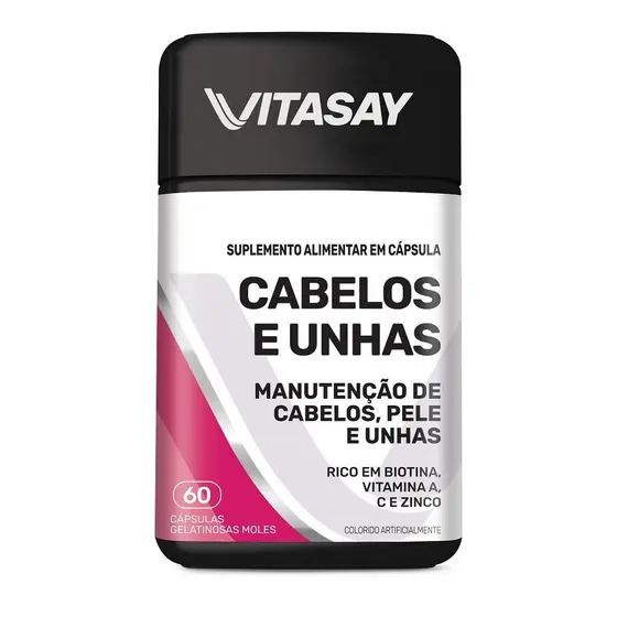 Suplemento Alimentar Vitasay Cabelos e Unhas 60 Cápsulas