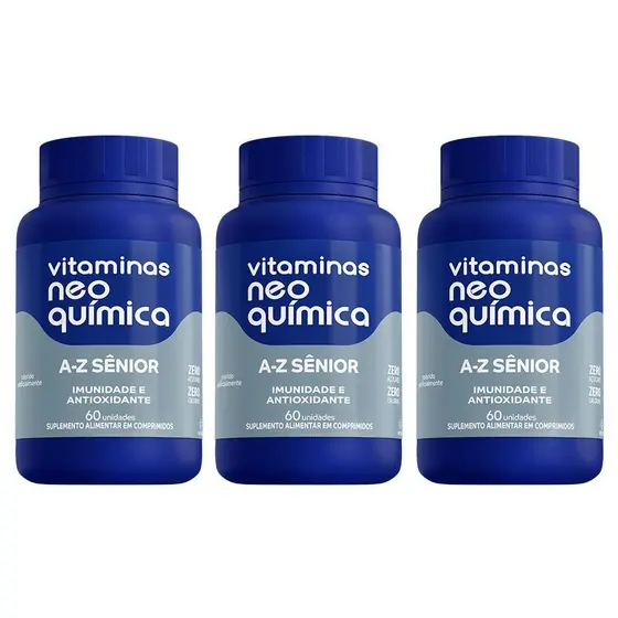 Kit c/3 Vitamina Neo Química A-Z Sênior - 60 Cpr