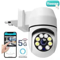 Câmera Tomada Wi-Fi Yoosee Full HD Visão Noturna App Fácil Instalação Detecção Movimento Segurança Interna