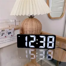 Relógio digital LED, pode ser usado como despertador de mesa, alarme de temperatura e outras funções