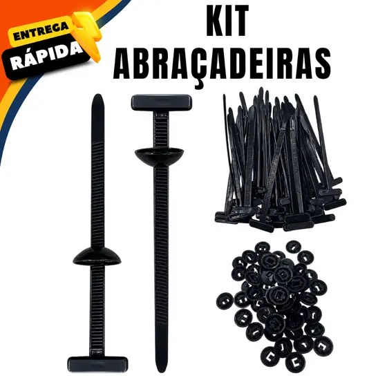 Kit Abraçadeira Enforca-gato 4,8mmx200mm Organização Rápida Resistente Multiuso Fita Hellermann