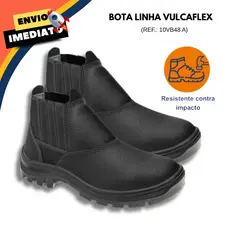 Bota Botina de Segurança Vulcaflex Marluvas Resistente Bico Aço Marluvas para Pedreiro Construção Civil Serviços Gerais