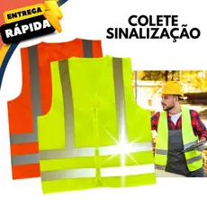 Colete Refletivo Segurança Sinalização para Entregador Obras Rodovias 4 Faixas