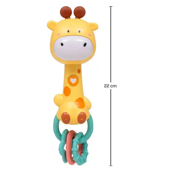 Girafa Musical Com Luz Som E Mordedor Macio Modelo  Infantil Interativo Sensorial