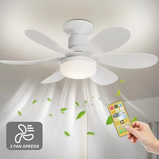 Ventilador De Teto Wind Light Silent Ponente Controle Remoto Lâmpada Led Silenciosa