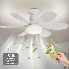 Ventilador De Teto Wind Light Silent Ponente Controle Remoto Lâmpada Led Silenciosa