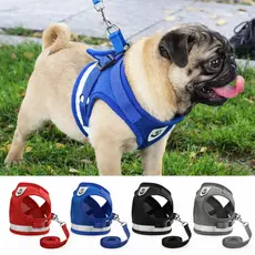 Peitoral e Guia para Cachorro Coleira Caes E Gatos Colete Regulavel Confortavel para Pet Pequeno