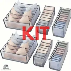 KIT Organizador De Gaveta De Sutiã Sutia Dobrável Caixa De Armazenamento Divisor Cuecas Roupeiro Casa SN-13/14/15