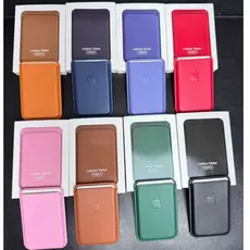 Carteira De Couro Com  MagSafe /Mini Porta Cartão/Carteira Magnética Para iPhone com logo -LX