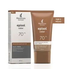 Protetor Solar Facial Episol Color Tom 3 Médio FPS70 40mL
