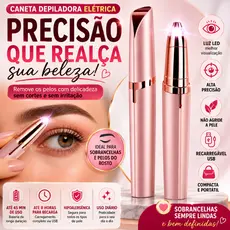 Caneta Depiladora de Sobrancelha Elétrica Recarregável USB com LED – Portátil e Indolor