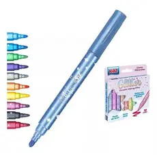 Caneta Hidrográfica Glitter - 10 Cores Vivas   Kaz