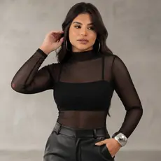 Body em Tule Transparente – Moderna e Versátil