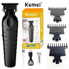 Kemei KM-2299 Máquina Barbear Profissional Acabamento Aparador Detalhador Barbeiro Cortar Elétrica
