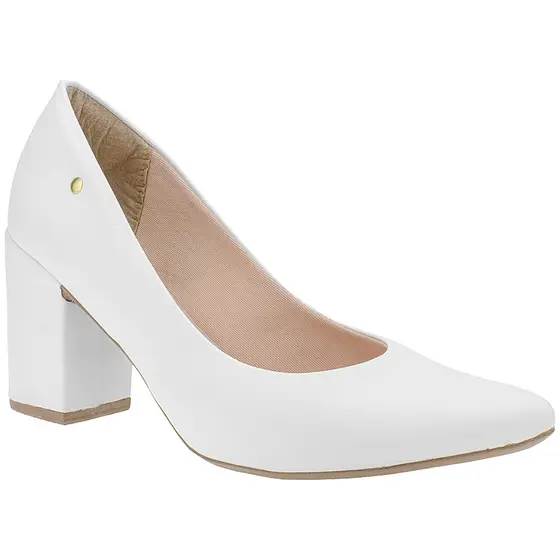 Sapato Feminino Scarpin Salto Quadrado Alto Grosso Confortavel 9484