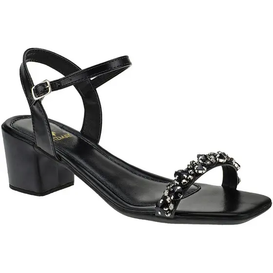 Sandalia Feminina Salto Quadrado Baixo Tira Fivela Moda 030-100