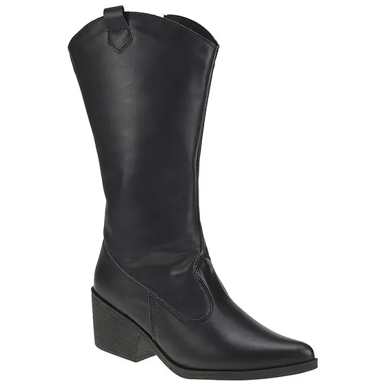 Bota Feminina Cano Médio Moda Country Texana Bico Fino com Zíper 930-03