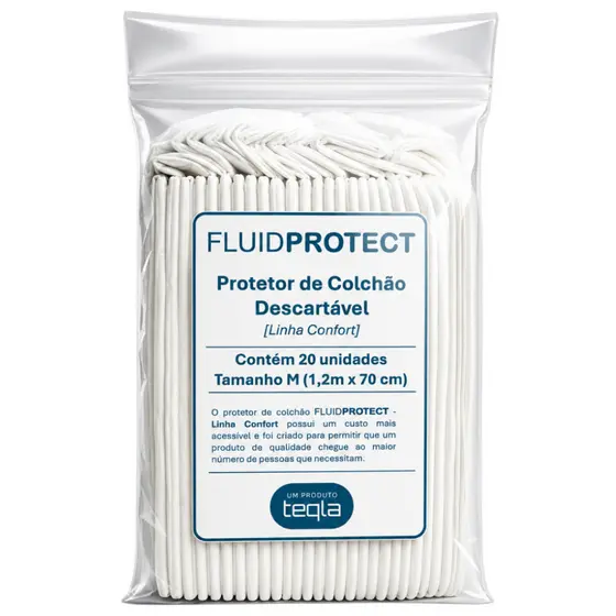 Protetor De Colchão Descartável - 20 Unidades FLUID PROTECT (1,2m X 70cm)