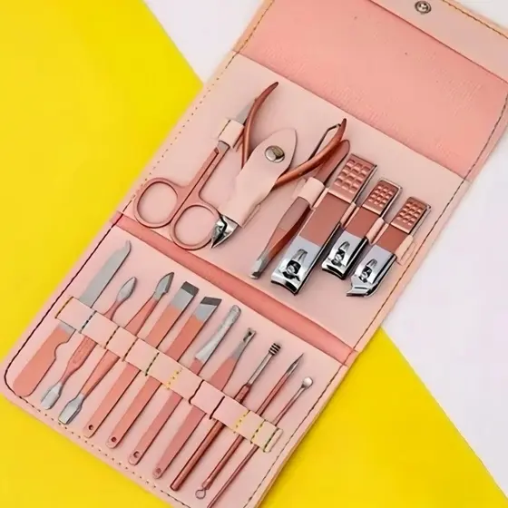 Kit Cortador De Unhas Aço completo,Conjunto de Manicure e Pedicure com Alicate