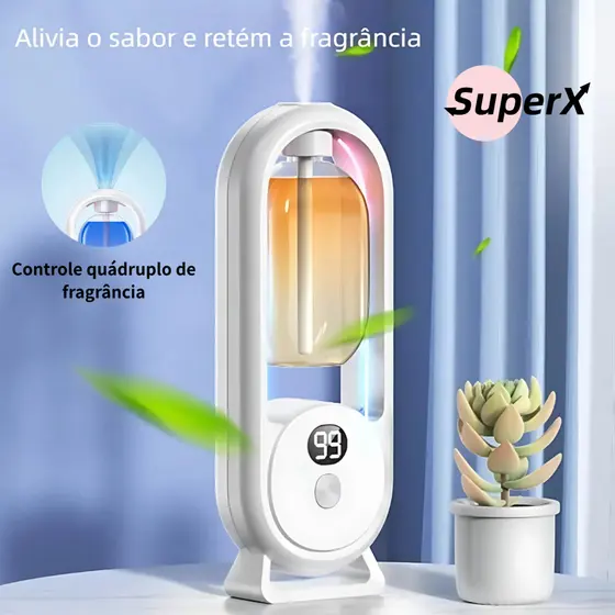 Difusor de Aroma Sem Fio de Parede | Umidificador e Desodorizador de Ambientes com Óleo Essencial