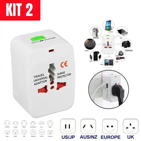 Adaptador Tomada Universal Internacional Portátil,Para Americana Europa Argentina Viagem