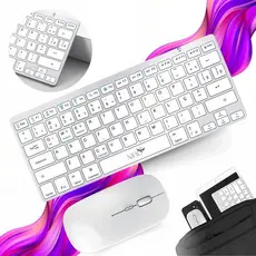 Kit Teclado Mouse Sem Fio Bluetooth Recarregável, Alta Compatibilidade com Notebook, Tablet, iPad e Celular