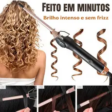 Modelador de Cachos Profissional Barril 9mm, Cachos Finos e Definidos, Aquecimento Rápido Bivolt