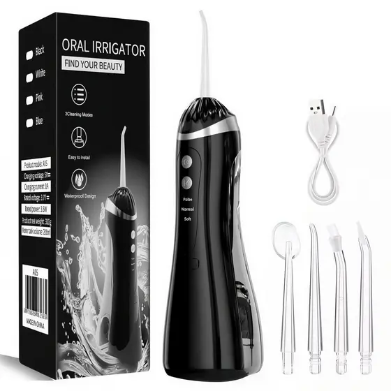 Irrigador Oral Portátil Recarregável 300ml – 3 Níveis de Pressão Ideal para Higiene Diária